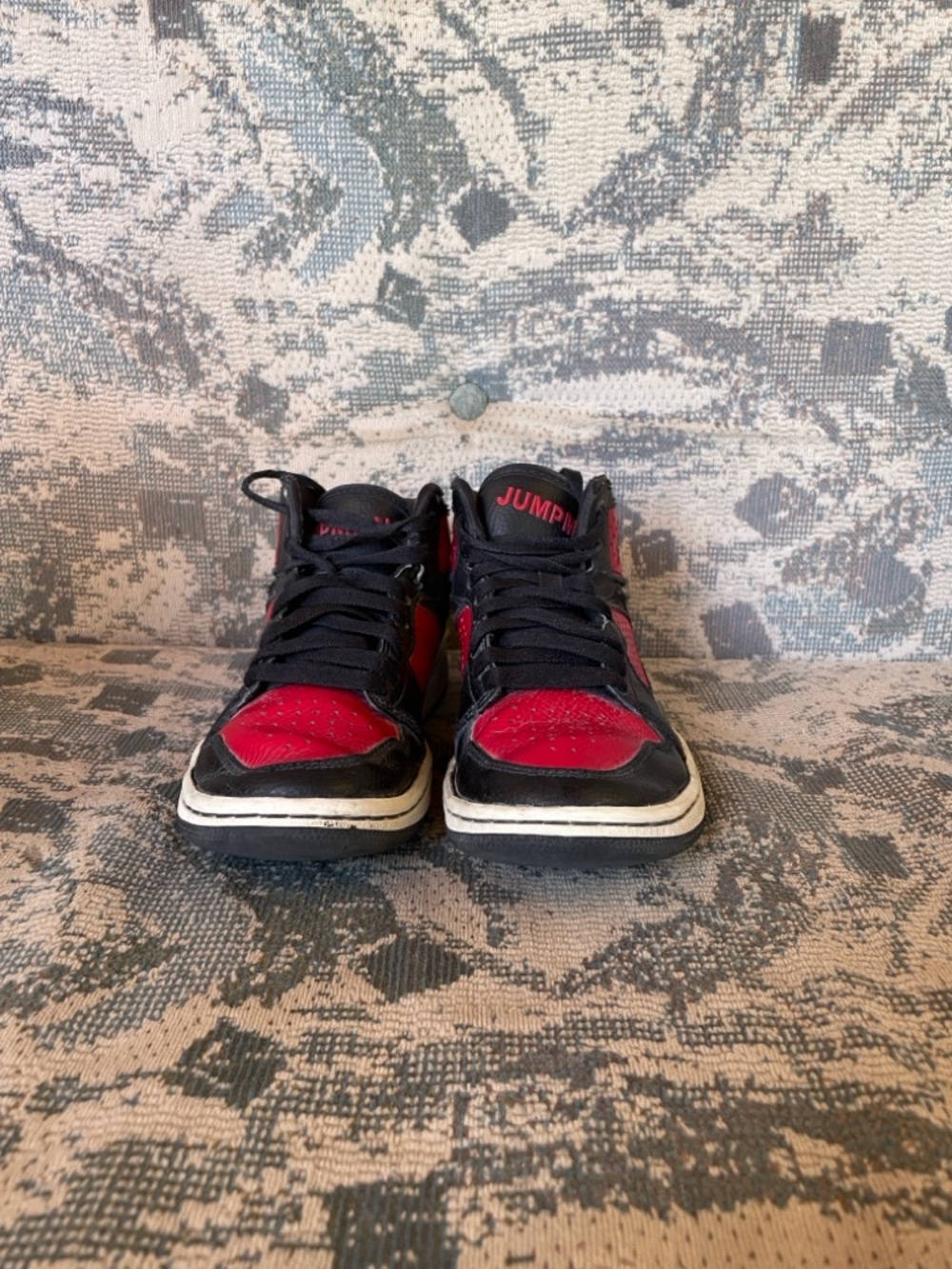 Nike Air Jordan Acess Jumpman Kids Red Black High-Top Sneakers 4Y